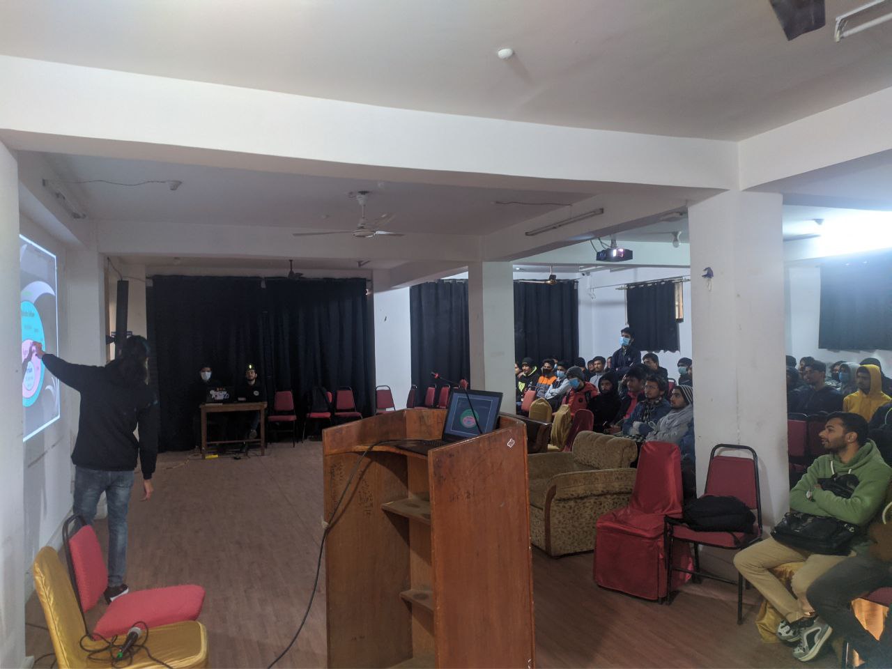 Linux workshop - participants exploring open source systems